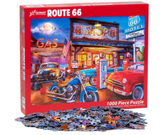 Vermont Christmas Company Route 66 puzzle on premium board for durability.