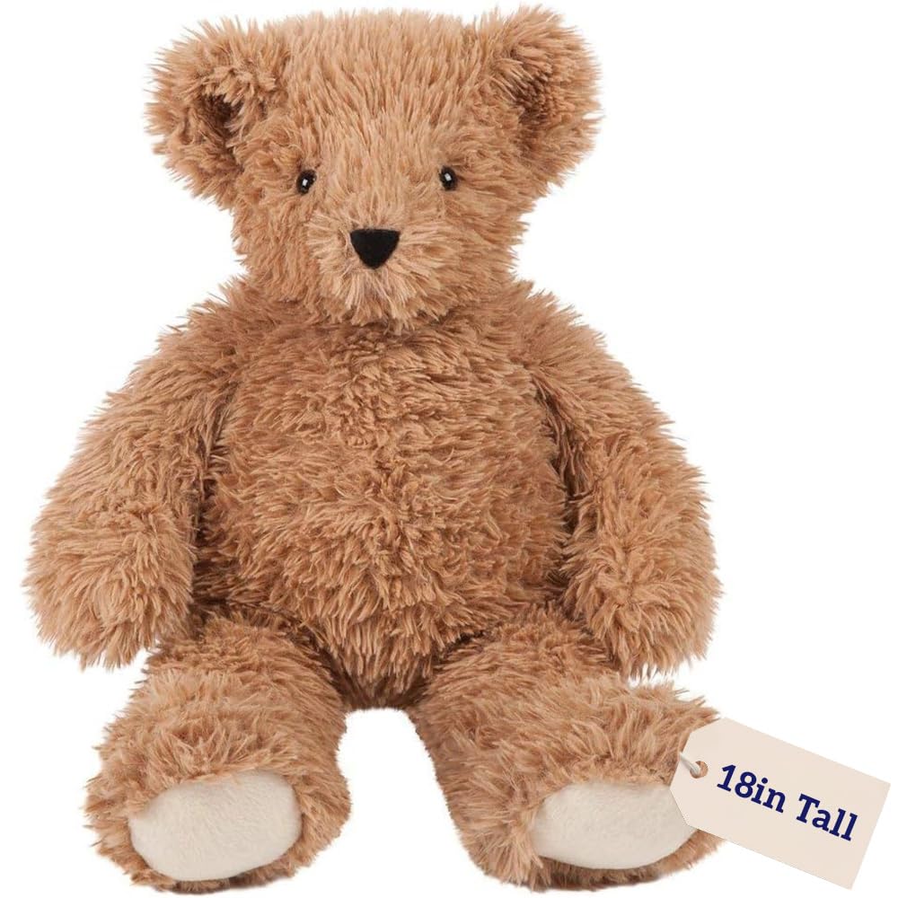 Vermont Teddy Bear 18-inch almond brown face invites warm hugs.