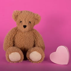 Vermont Teddy Bear 18-inch almond brown hugging pose encourages comforting companionship.