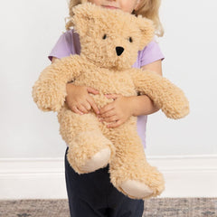 Vermont Teddy Bear Classic soft buttercream fur close-up highlights premium feel.
