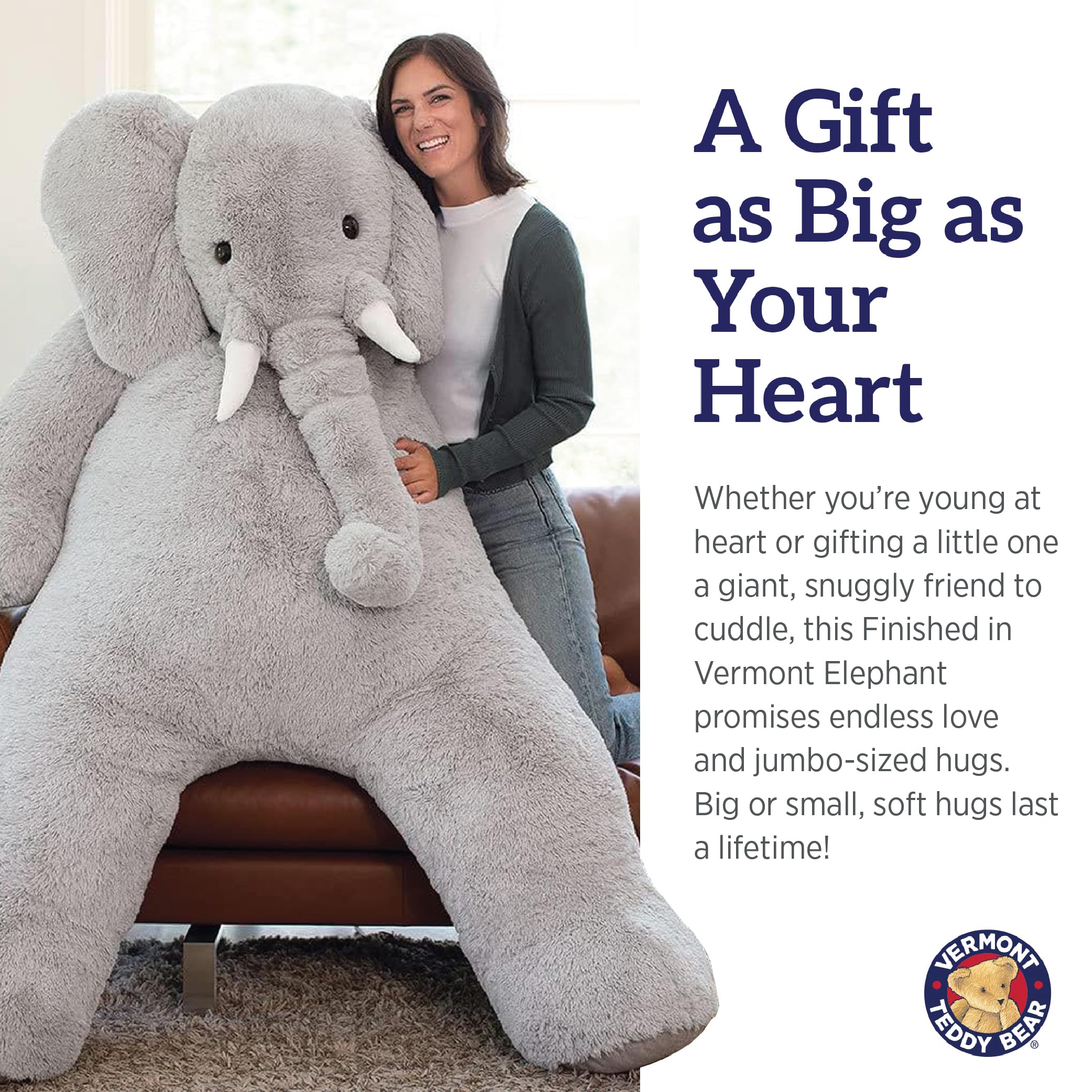 Vermont Teddy Bear ultra-soft fur for comforting hugs