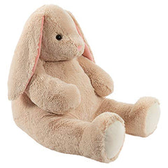 Vermont Teddy Bear giant bunny 4ft hug-ready pose showcases inviting oversized hugs.