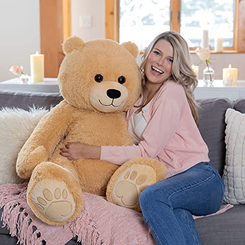 Vermont Teddy Bear giant cuddle collection brown fur, ideal for cozy home accents