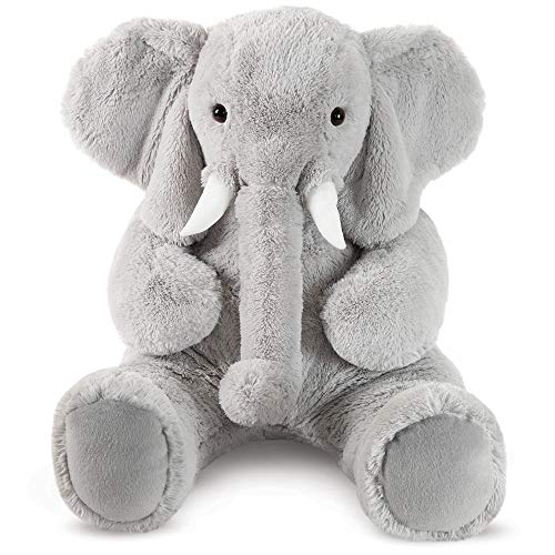 Vermont Teddy Bear Giant Elephant soft fur invites gentle hugs and cozy moments