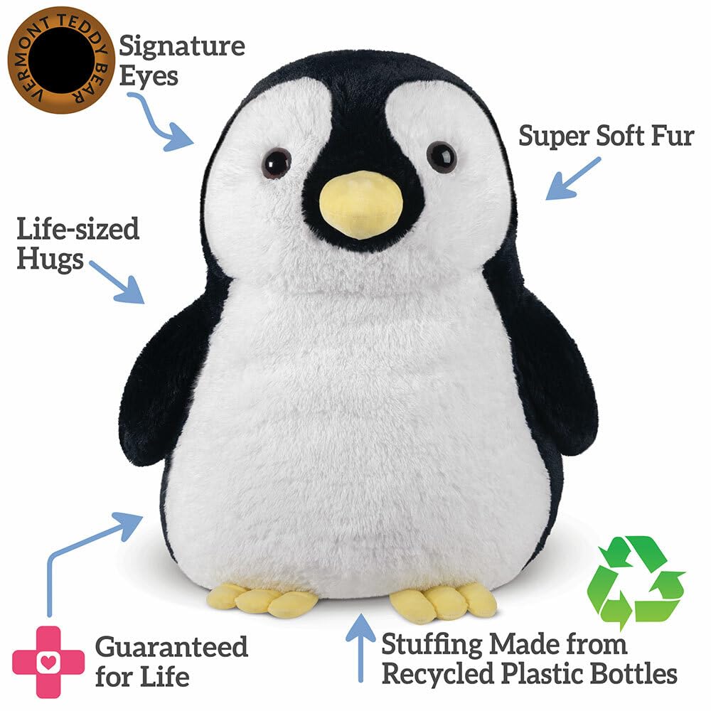 Vermont Teddy Bear giant penguin packaging shot, gift-ready presentation.