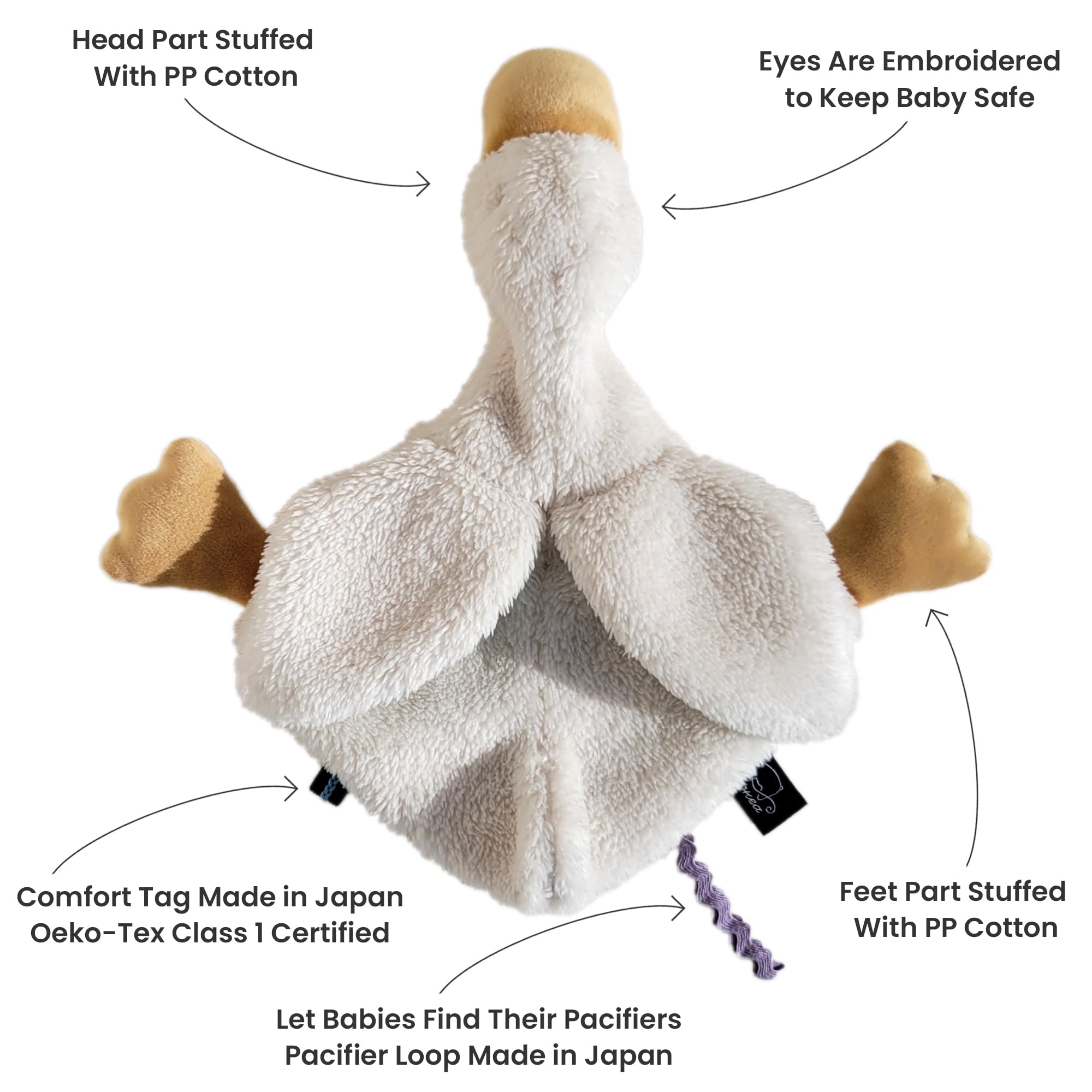 Veronea Helga Goose infant stuffed toy with soft fabric for safe cuddling.