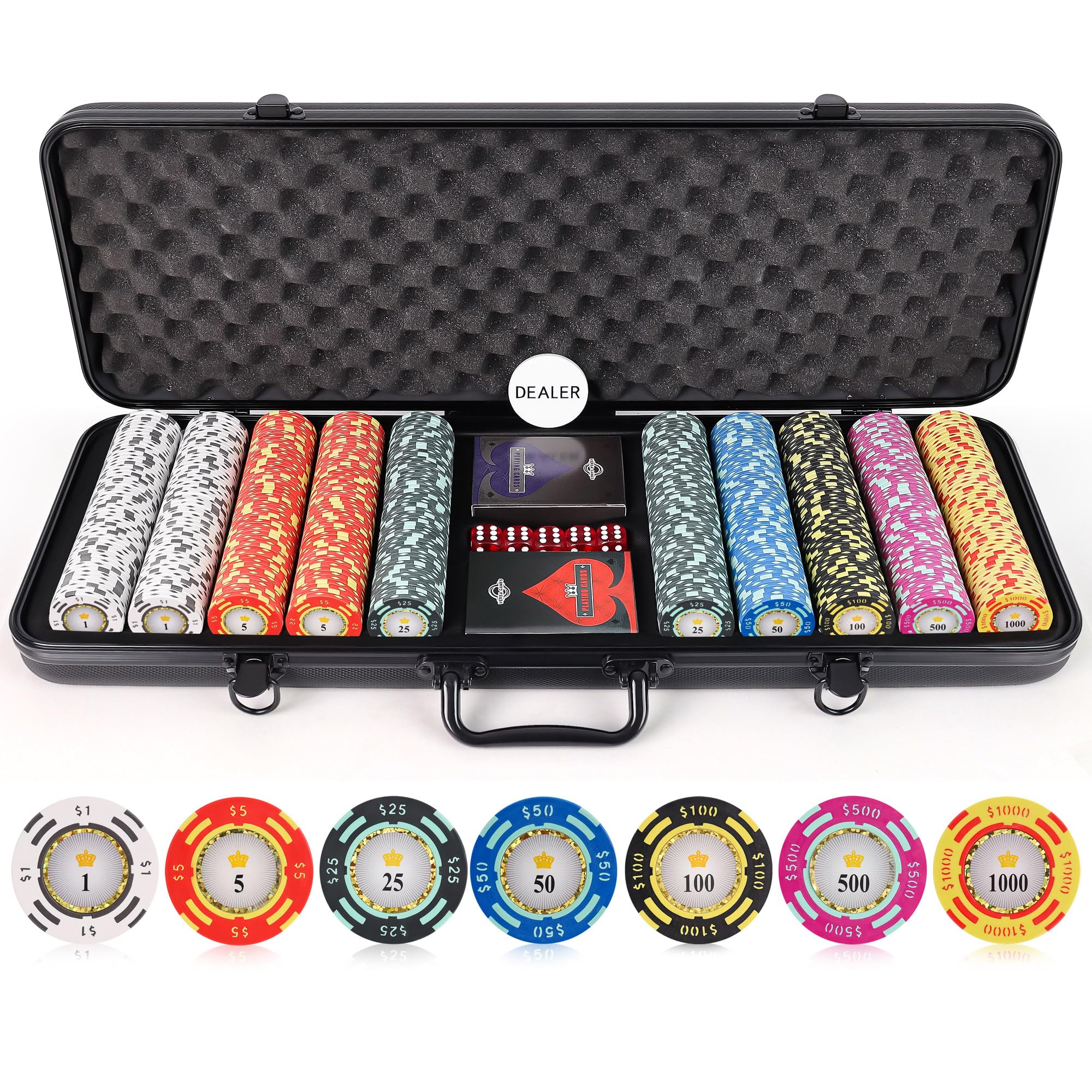 Versa Games poker chips close-up with vibrant colors adds premium table appeal