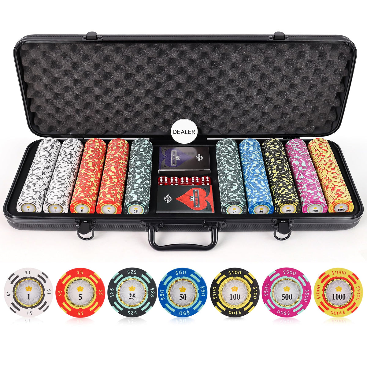 Versa Games poker chips close-up with vibrant colors adds premium table appeal