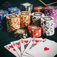 Versa Games chips stacked demonstrates sturdy build and professional look