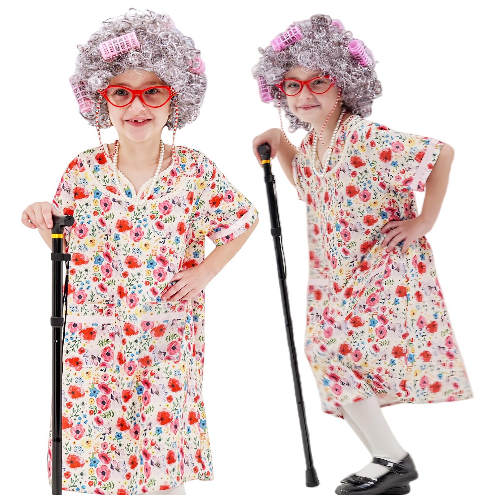 VersaCharm grandma dress with lace collar offers cozy, authentic dress-up.
