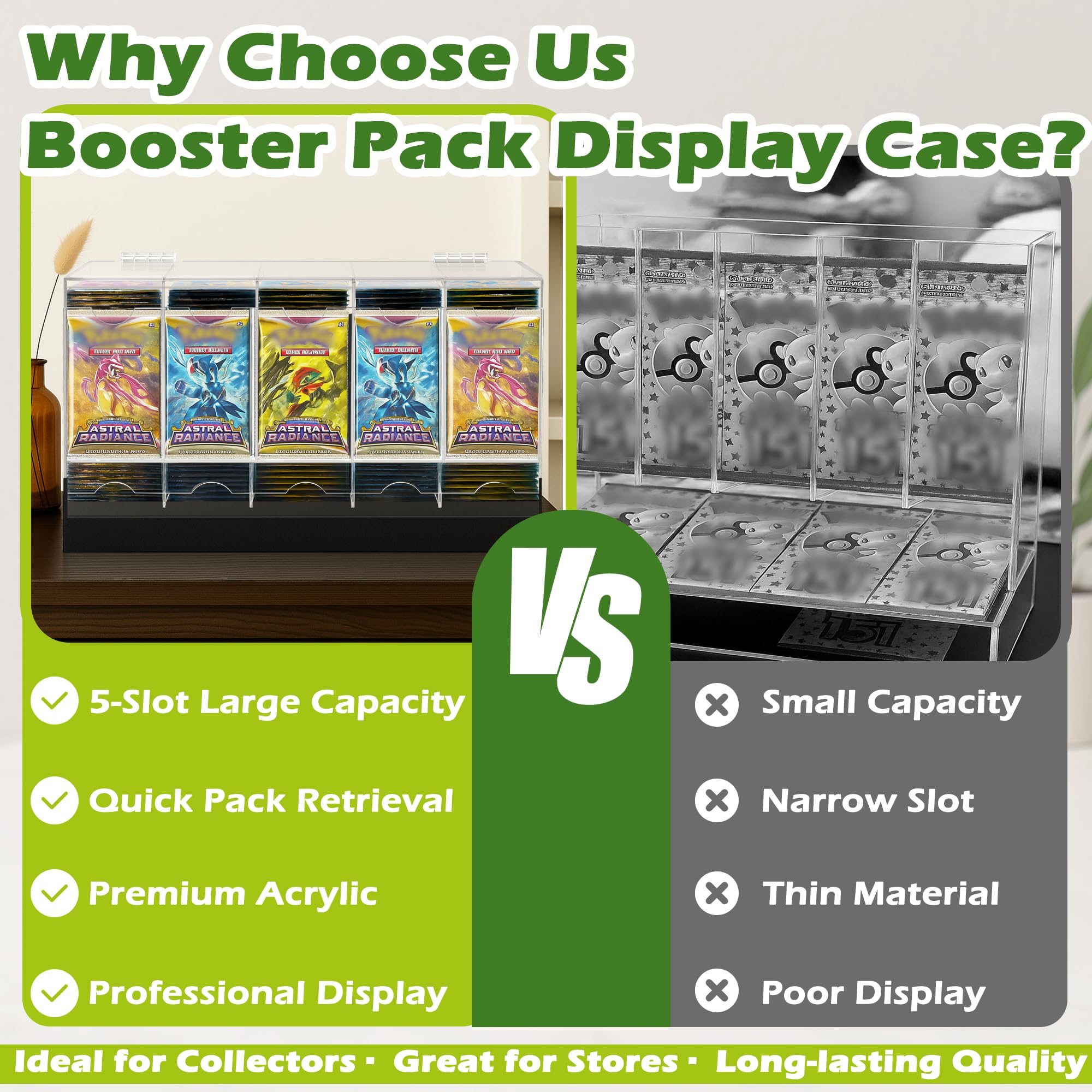 Verssure booster-pack display stand on desk supports easy access during browsing.