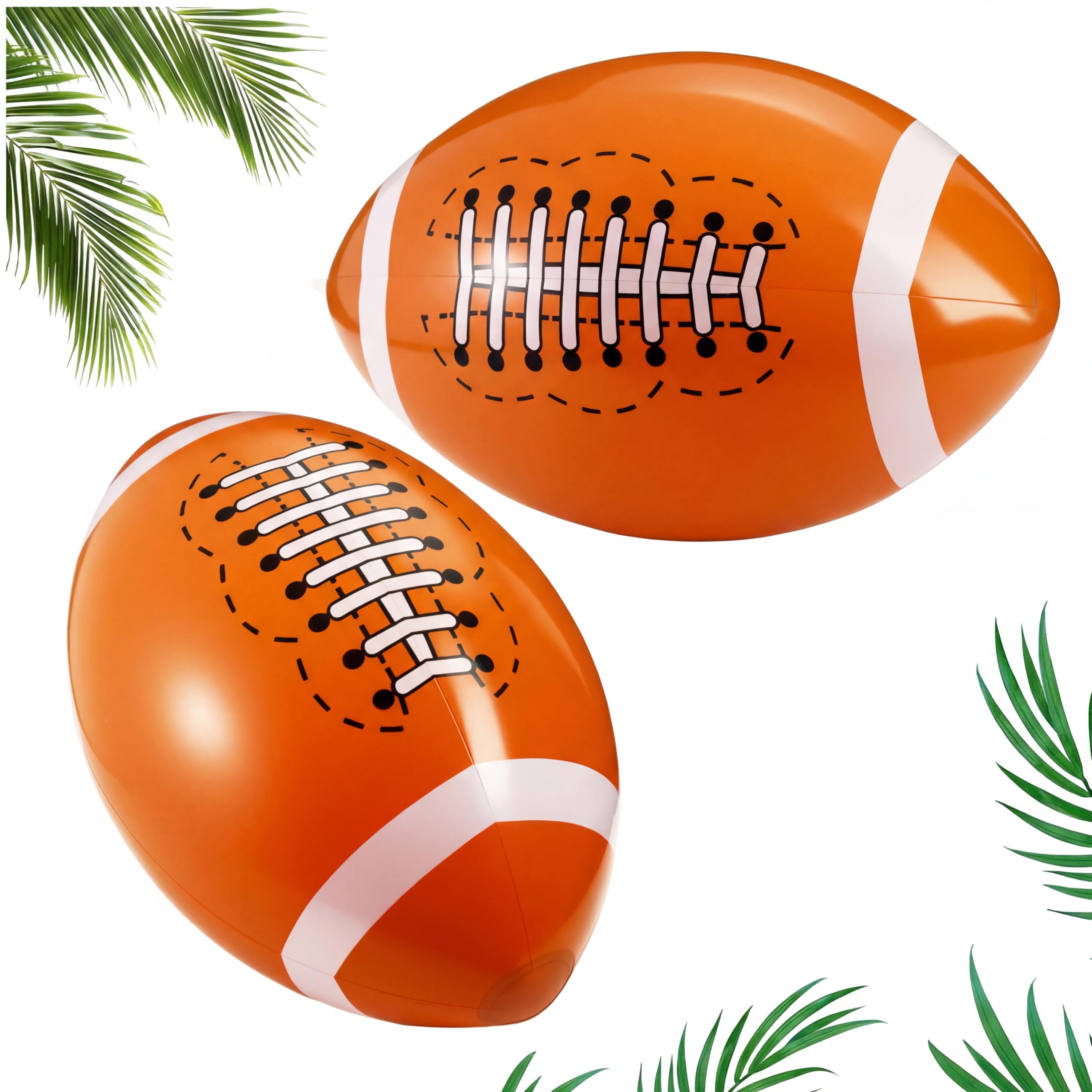 Vertintong 20-inch inflatable footballs two-pack ready for practice and play