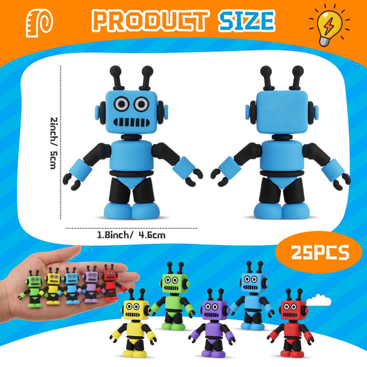 Vertintong mini robot yellow figure, perfect for cake toppers and classroom activities.