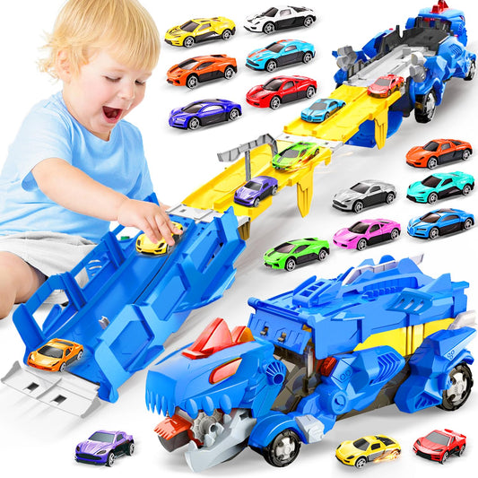 VESIHOLO dinosaur truck with 12 cars ready for imaginative play and transport fun.
