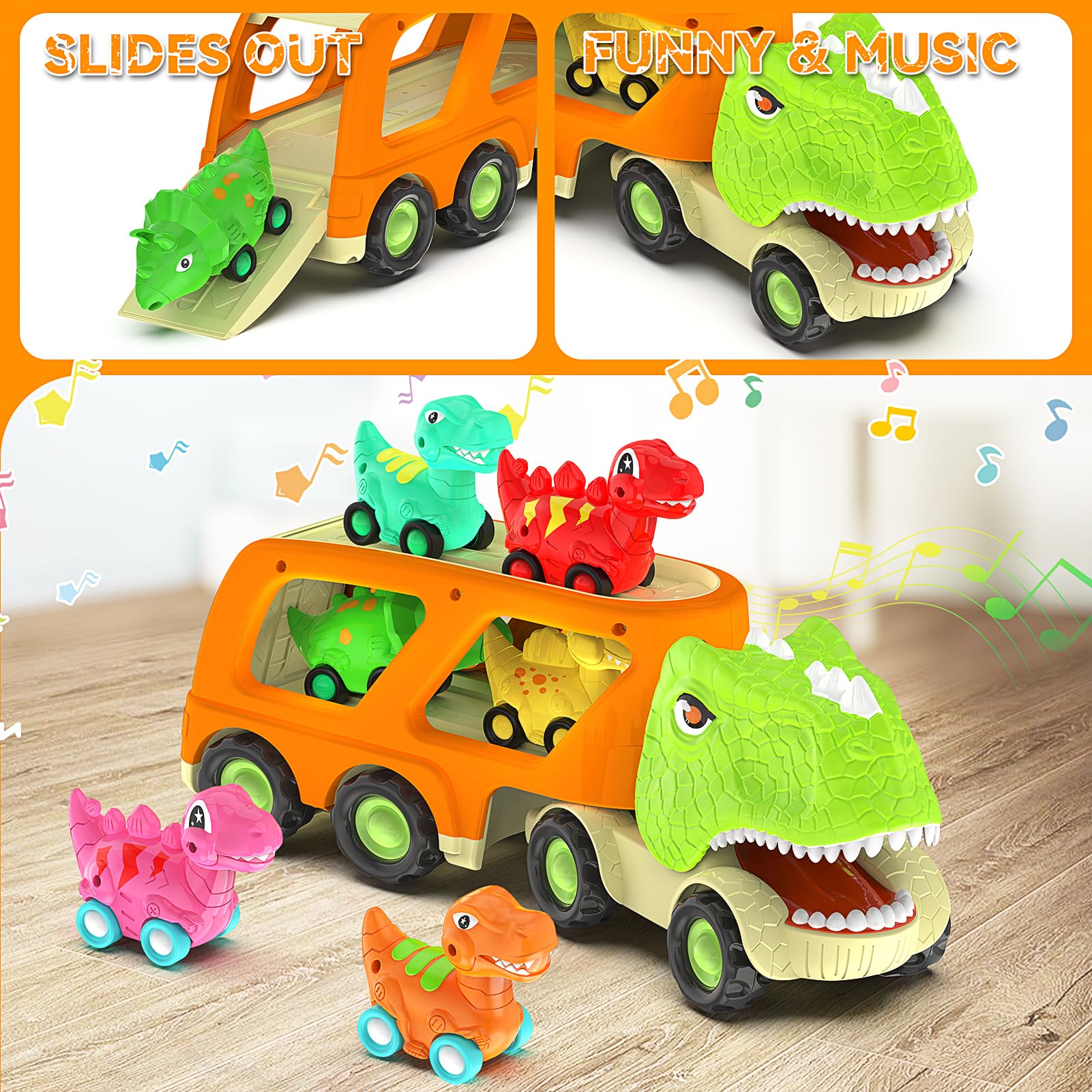 Veslier T-Rex head truck design sparks creative dinosaur scenes.