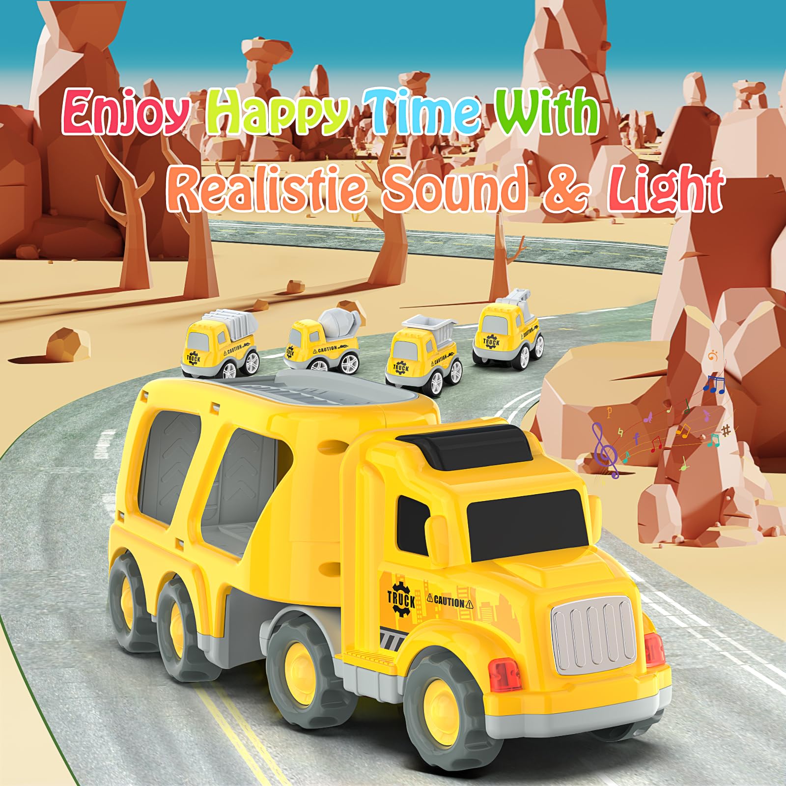 Veslier mud truck offers tactile play with bright colors.