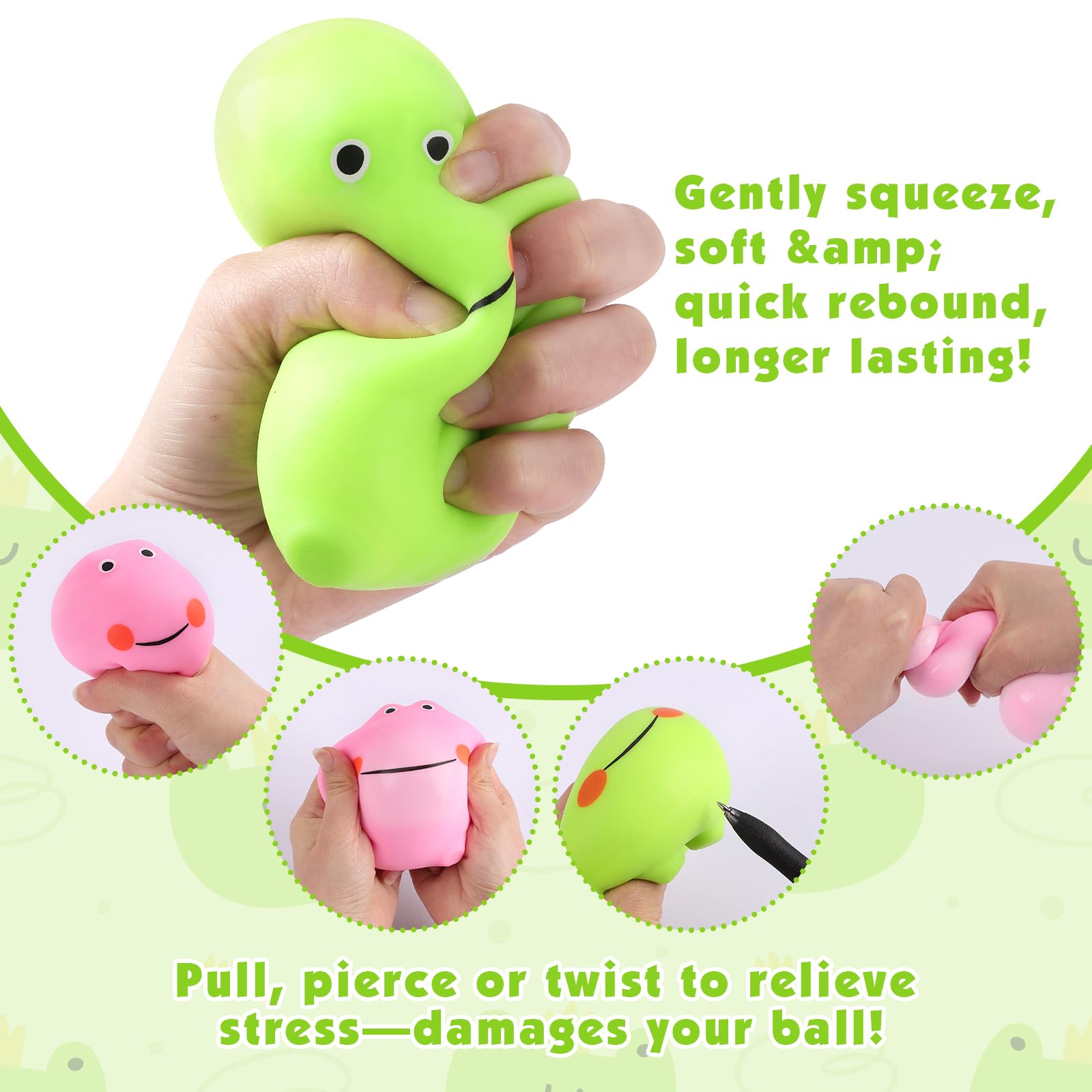 VESPRO squishy frog ball ideal gift for kids and adults alike.