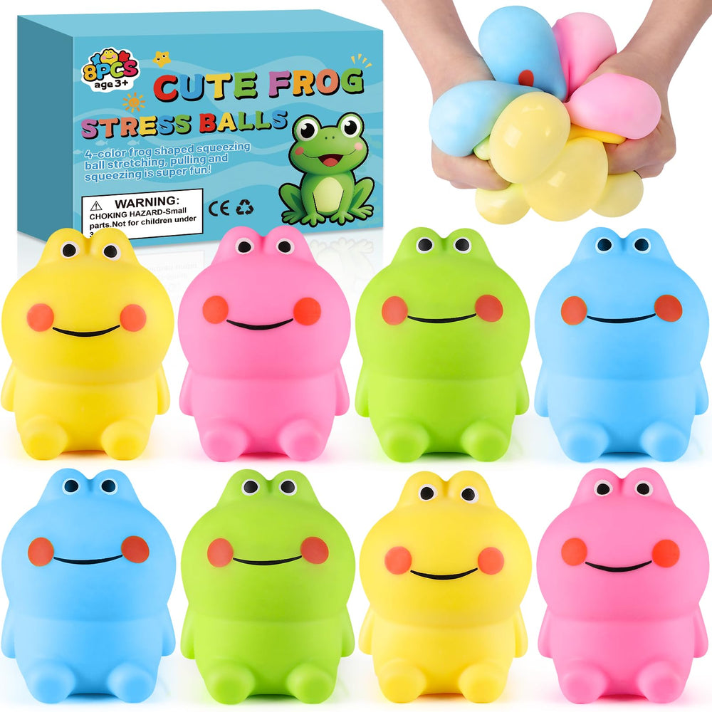 VESPRO eight pack frog stress balls collection for classroom fun and stress relief.