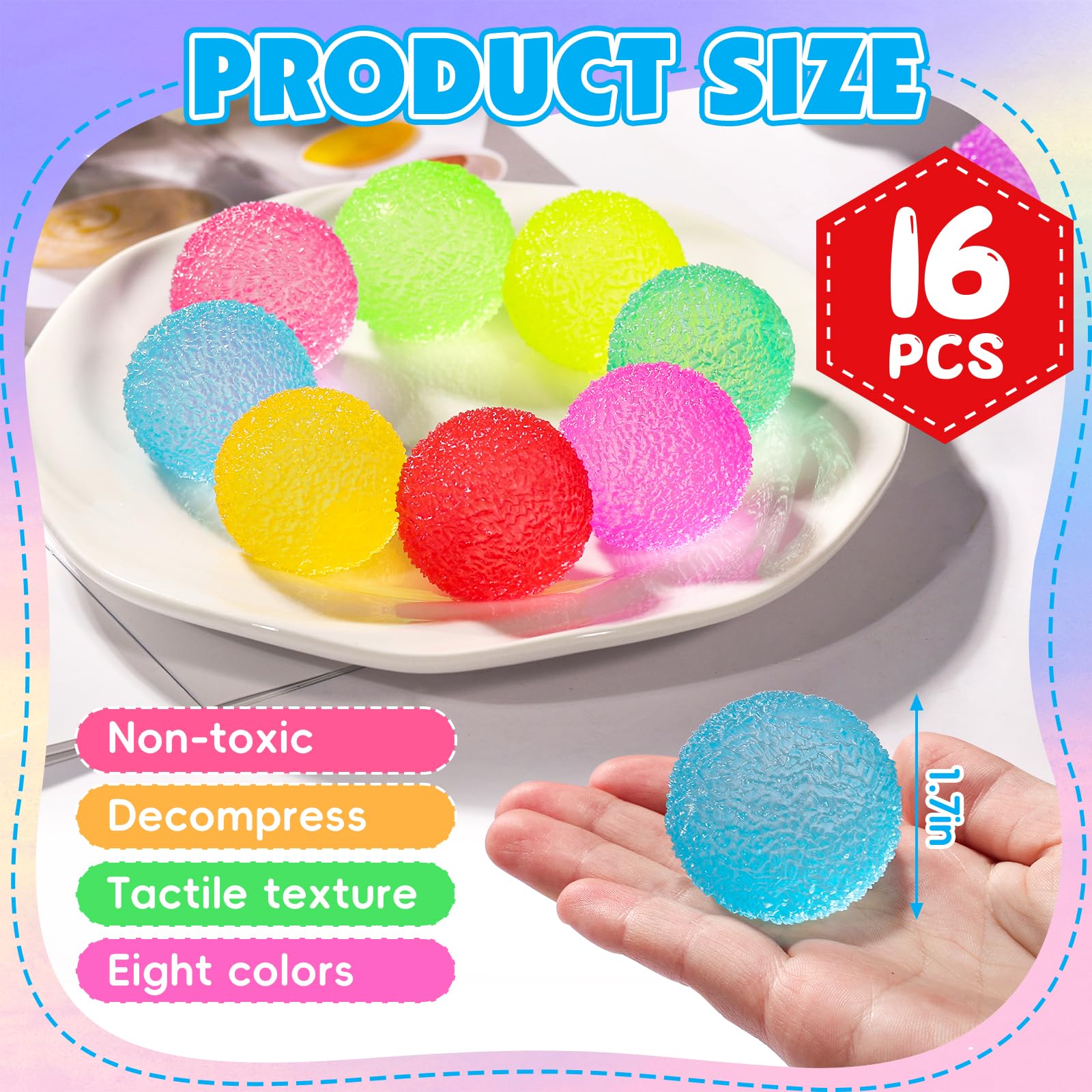 VESPRO Gumdrop stress ball multicolor design ideal for color-stimulated focus.