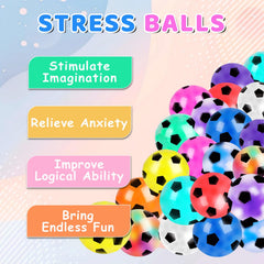 VESPRO soccer-style squishy ball close-up, soothing grip for mindful breaks.