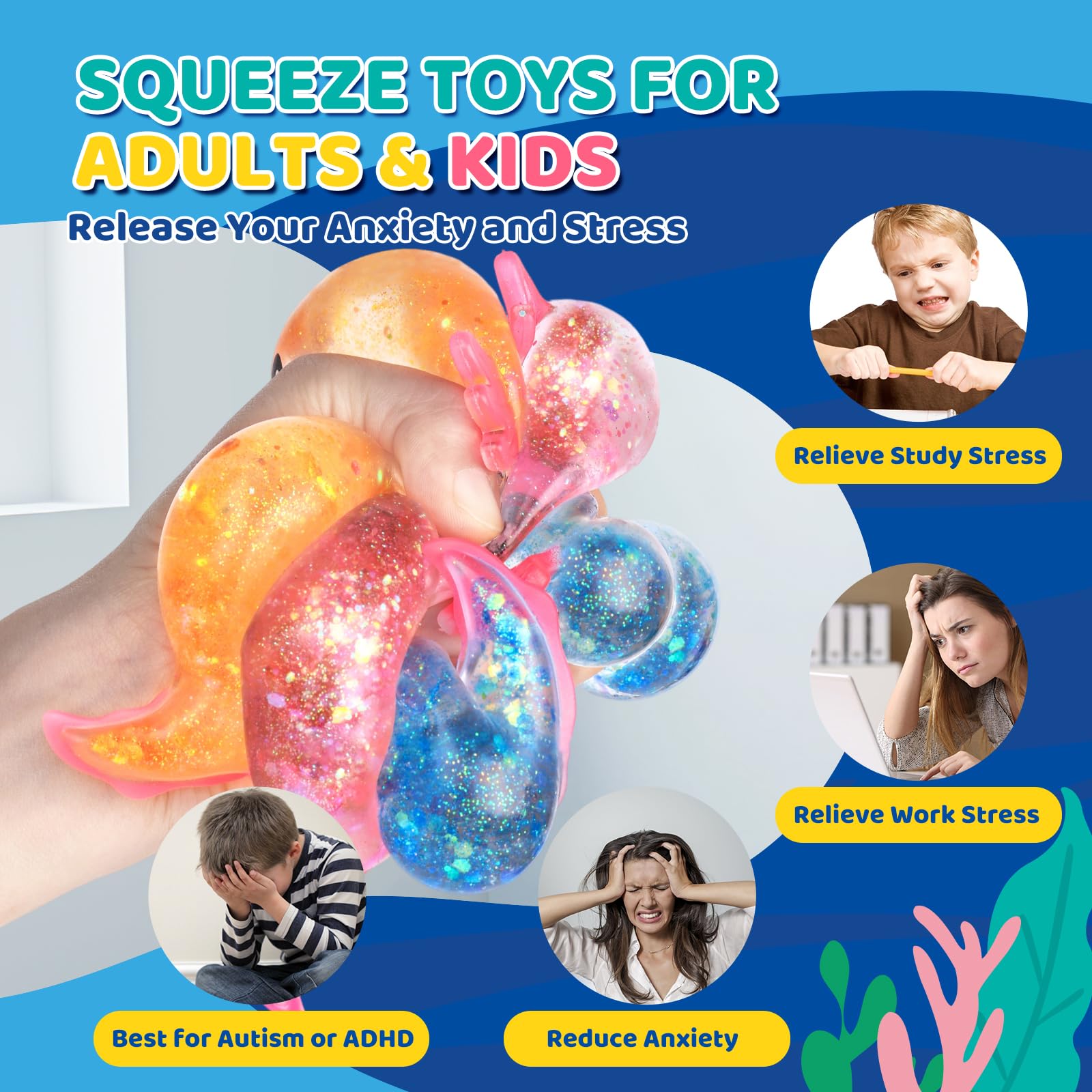 VESPRO squishy axolotl fidgets offer tactile fun for kids and adults