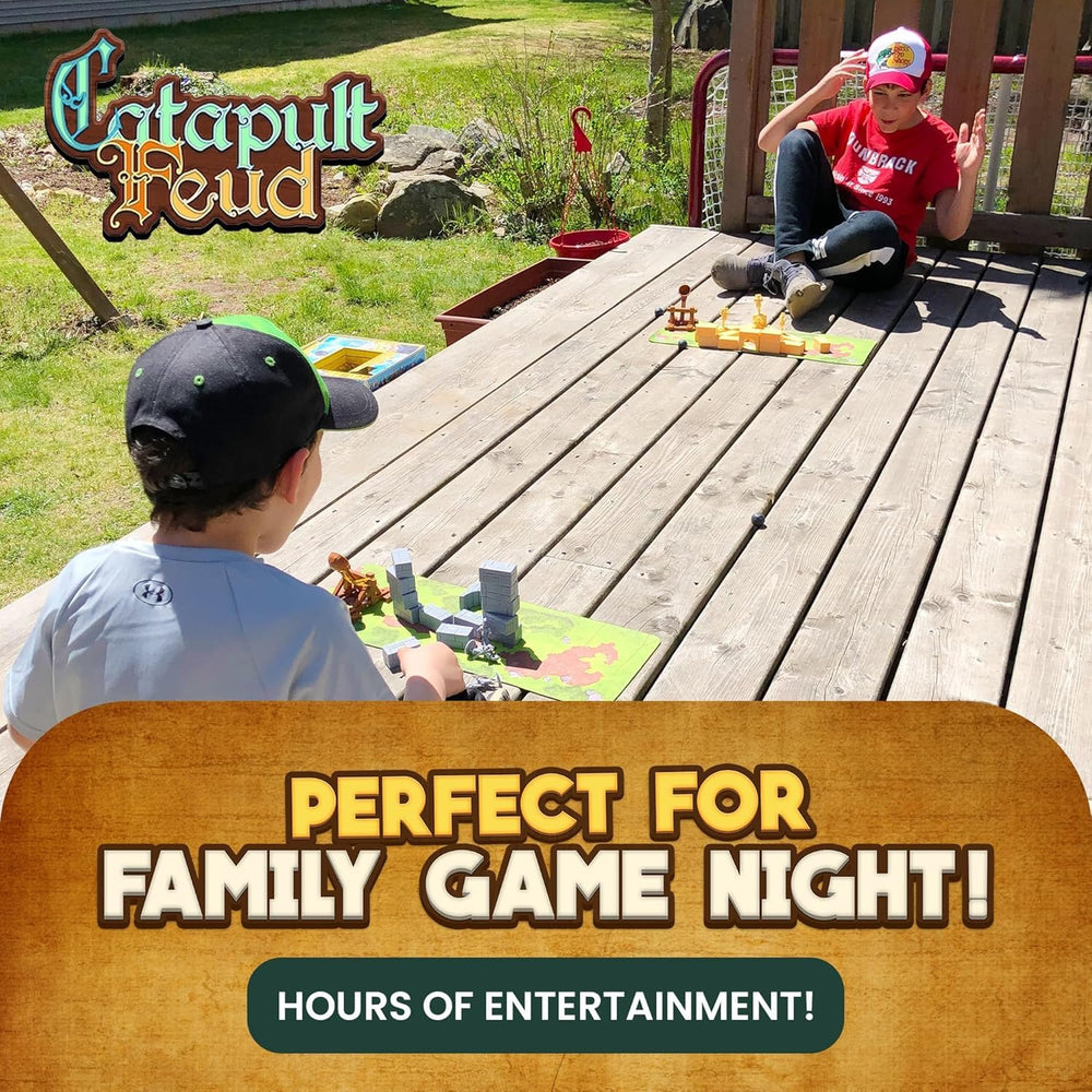 Vesuvius Media Catapult Feud laser-cut pieces ensure precise, smooth gameplay.