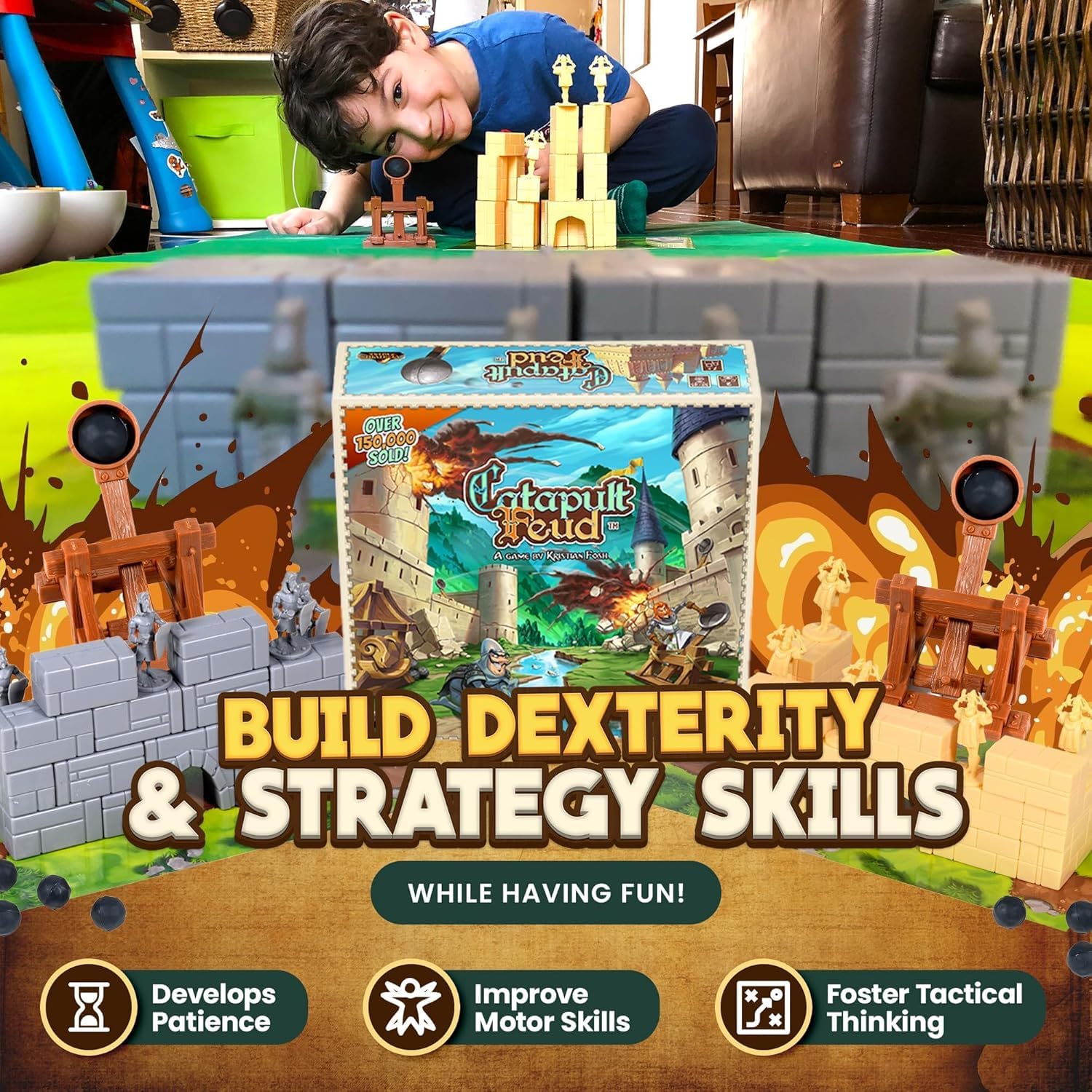 Vesuvius Media Catapult Feud plastic catapults and pieces built for durable battles.