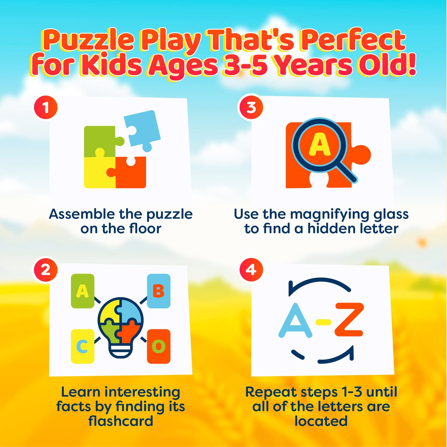 Vevoo I Spy Alphabet Puzzle—farm animals theme supports descriptive language