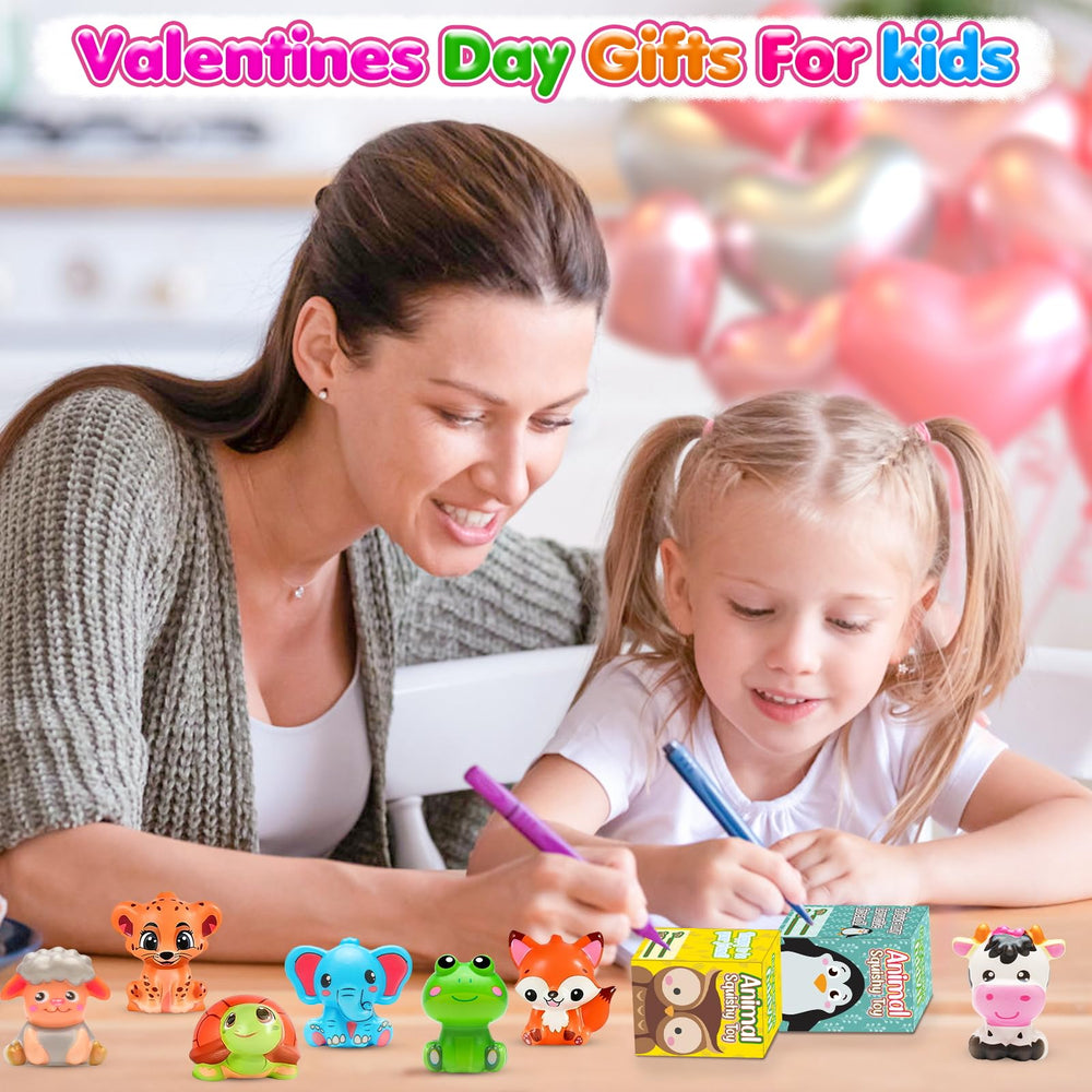 vewicokop animal squishy collection in bright colors for sensory play.