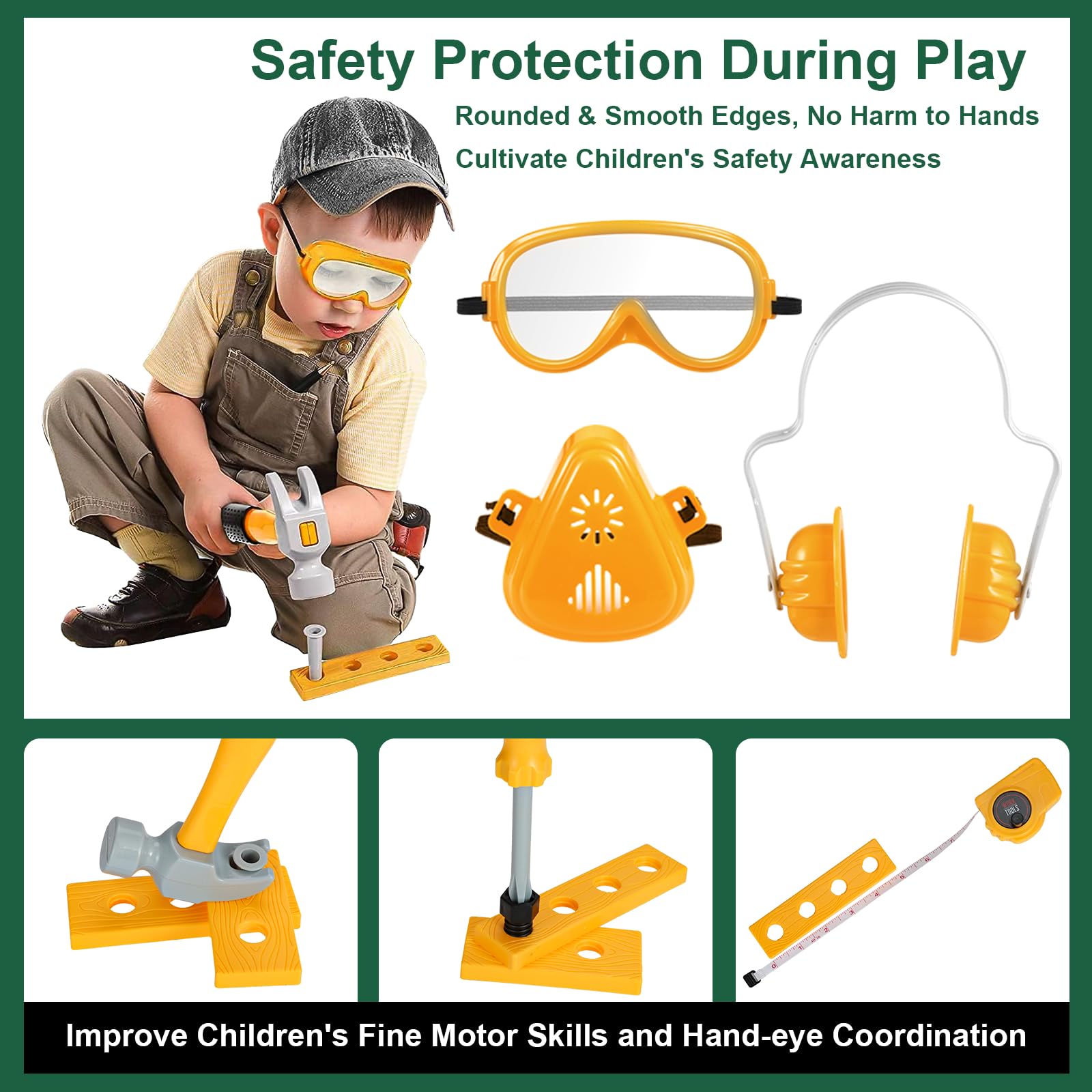 Vextronic safety gear set with goggles and earmuffs for kids