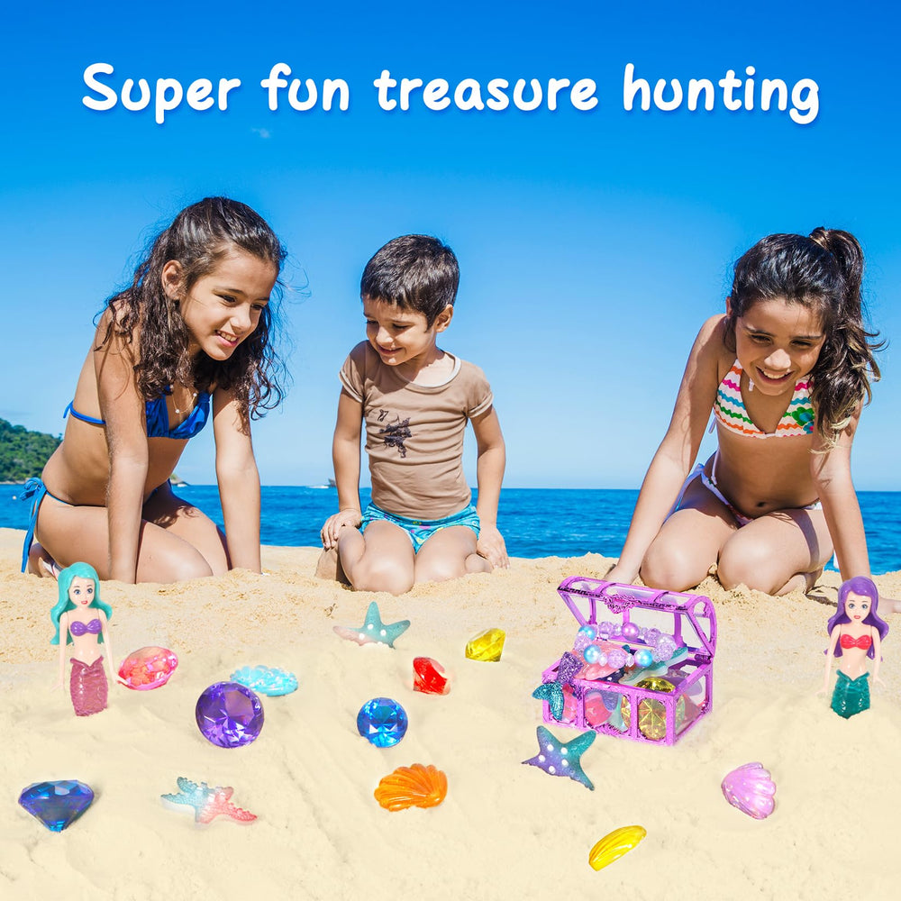 VGOFUN pirate-treasure-chest: sturdy chest stores shells, gems, and trinkets.