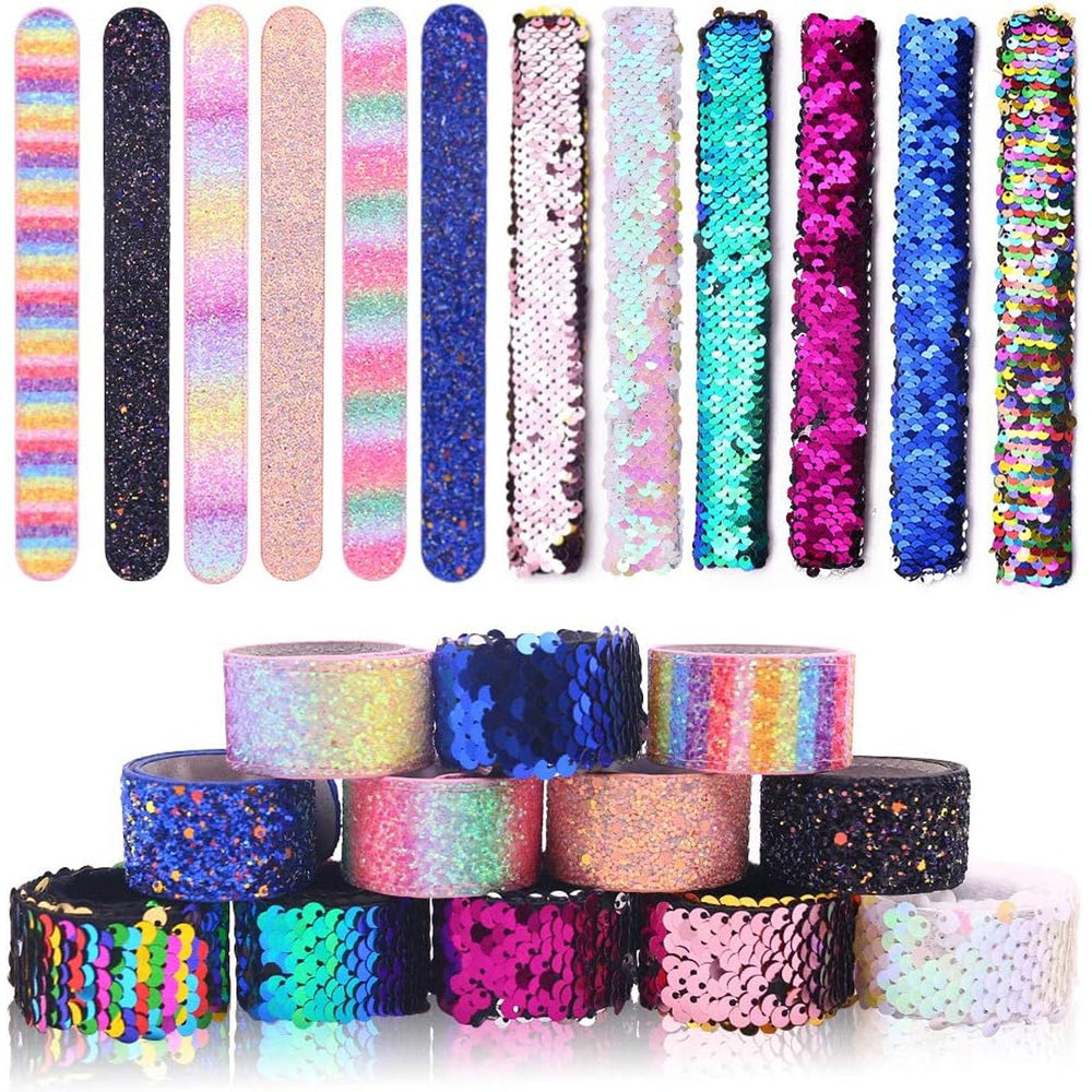 VGOODALL glitter slap bracelet with mermaid sequins for party favors.
