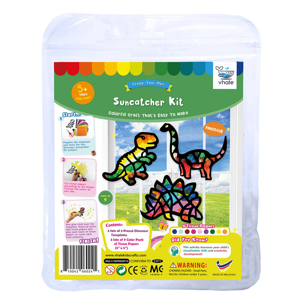 VHALE dinosaur craft set supports color recognition and imaginative play.