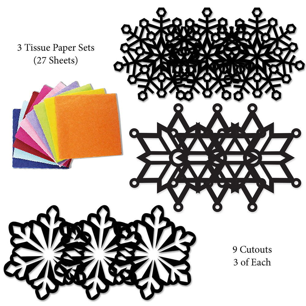 VHALE Suncatchers black template shows crisp snowflake outlines