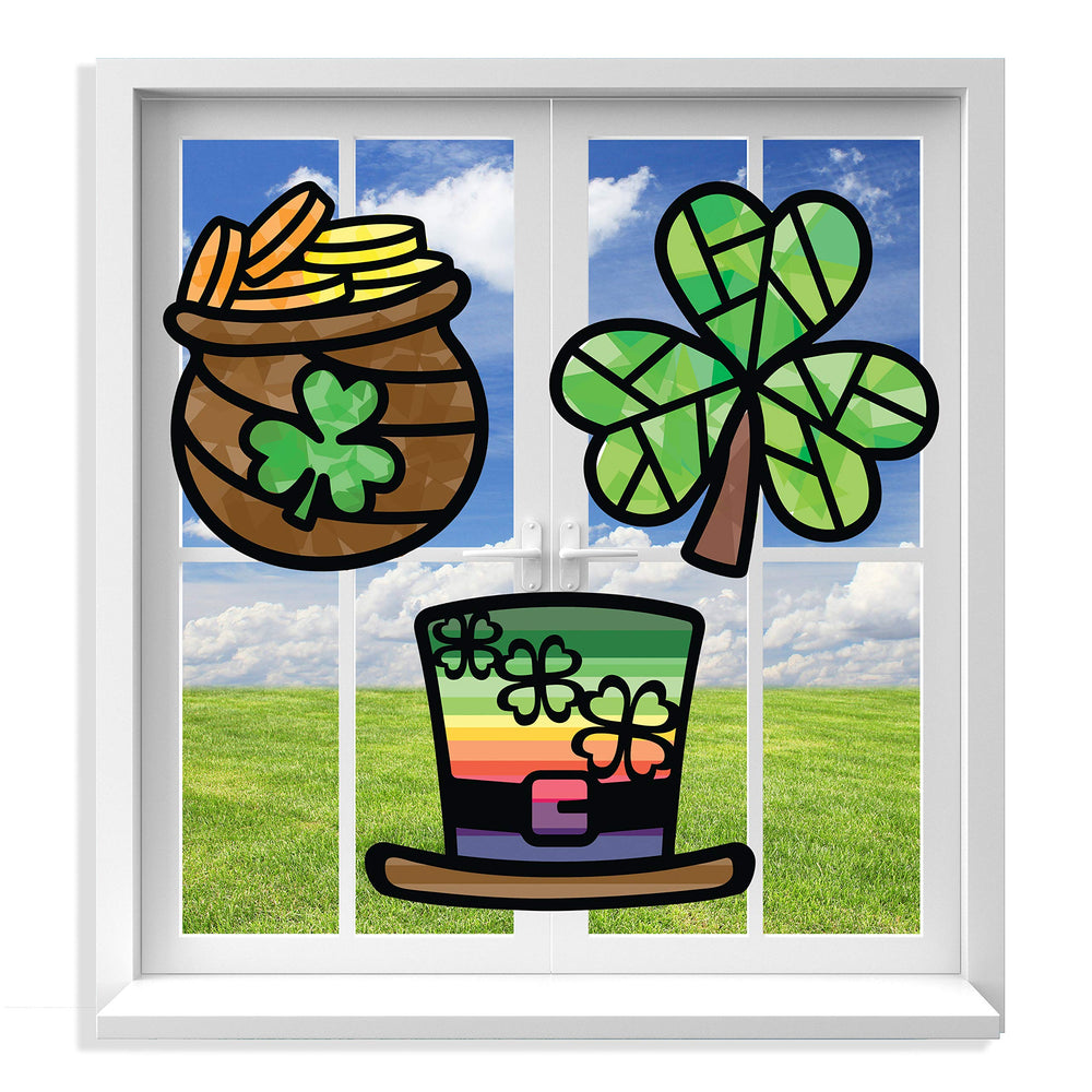 VHALE Suncatchers craft set with St. Patrick's templates for festive window art