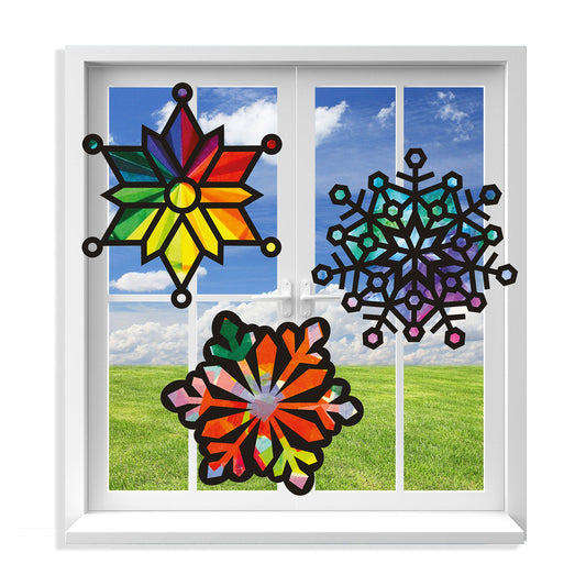 VHALE Suncatchers snowflake templates brighten windows with color