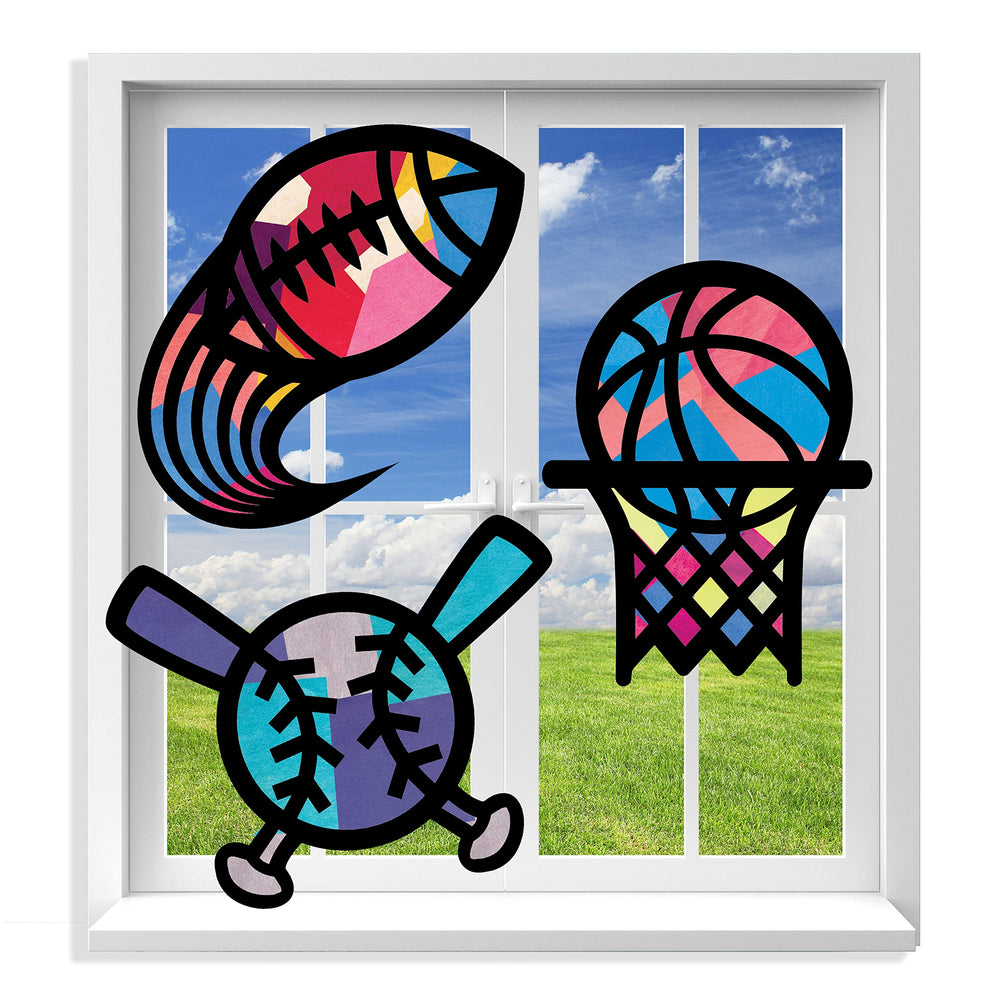 VHALE Suncatchers sport template ready for vibrant window art and color mixing