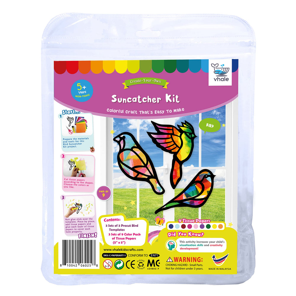 VHALE Bird-themed suncatchers add whimsy to classrooms or windows.