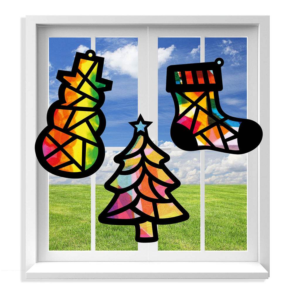 VHALE suncatchers Christmas templates brighten windows with colorful light play