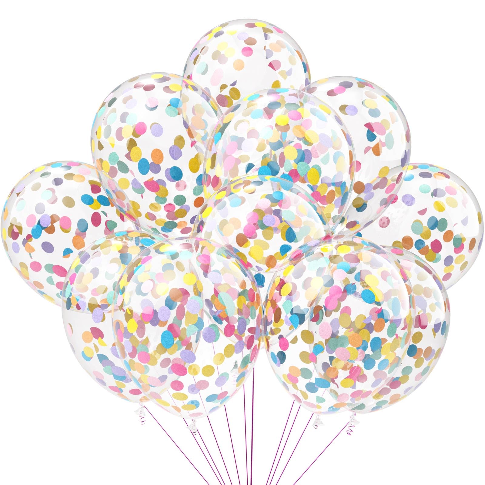 VHUWE rainbow confetti balloons 25pc 12-inch decoration