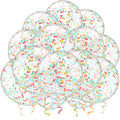 VHUWE rainbow confetti balloons with inside confetti, ideal for vibrant party decor.