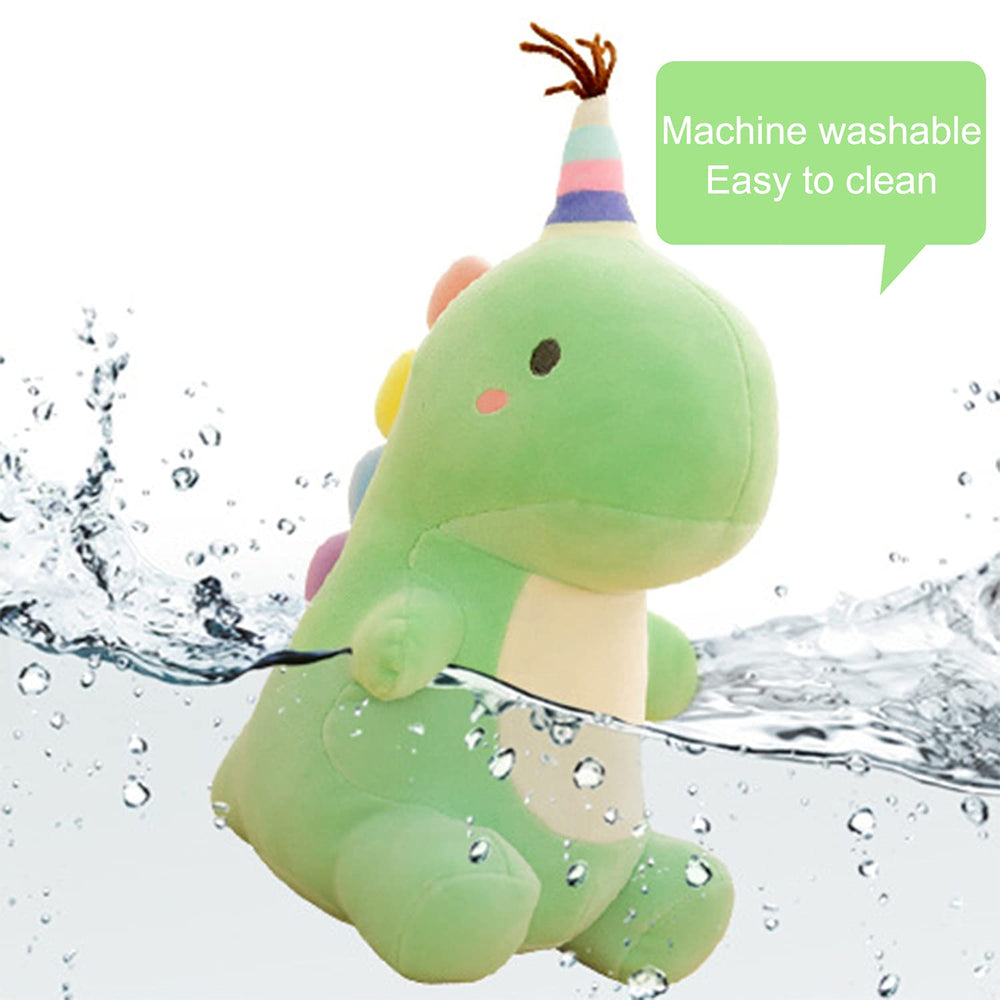 VHYHCY dinosaur plush, bedroom decor idea, adds a cute accent to a shelf.