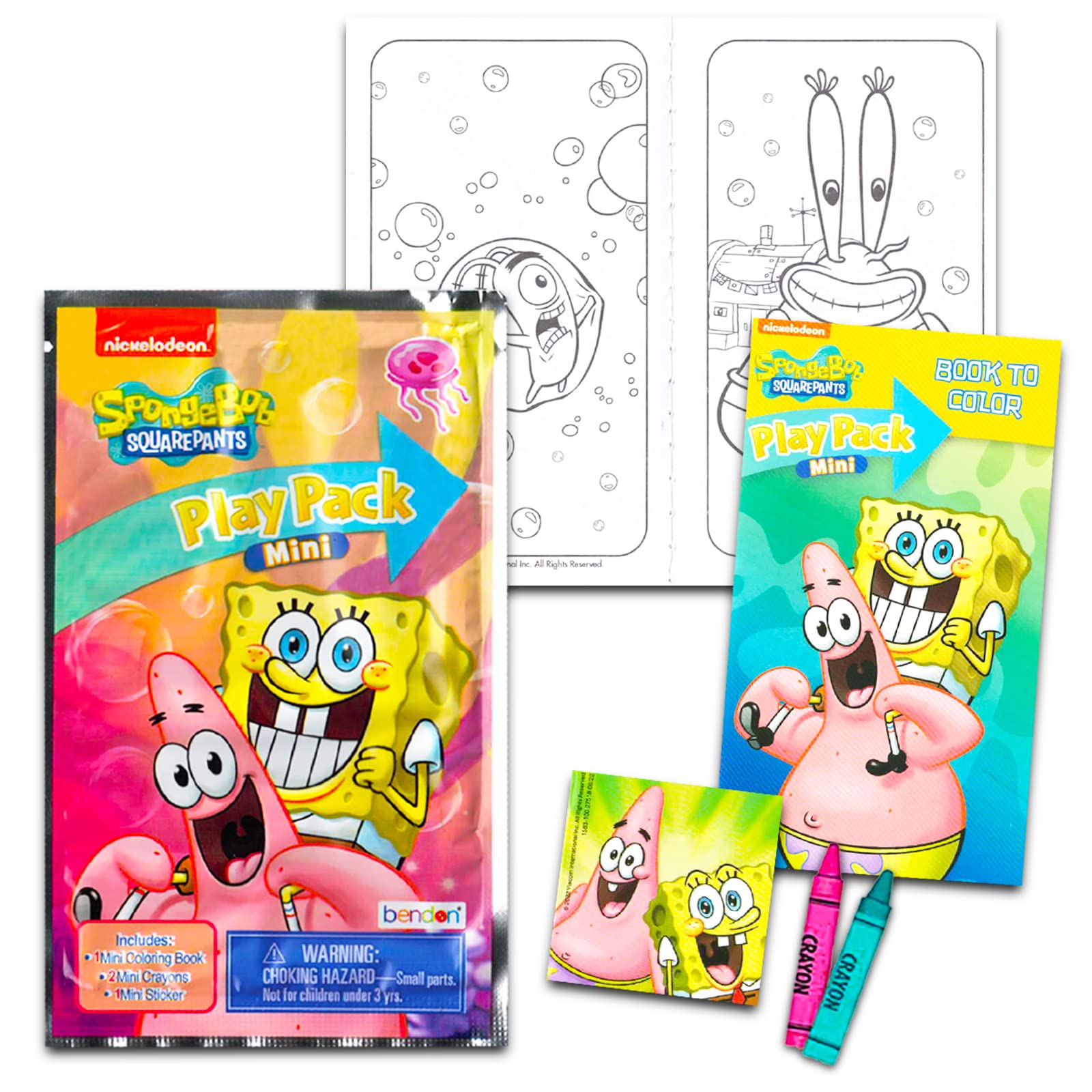 Viacom SpongeBob grab-n-go play pack with coloring pages and stickers for kids' activities.