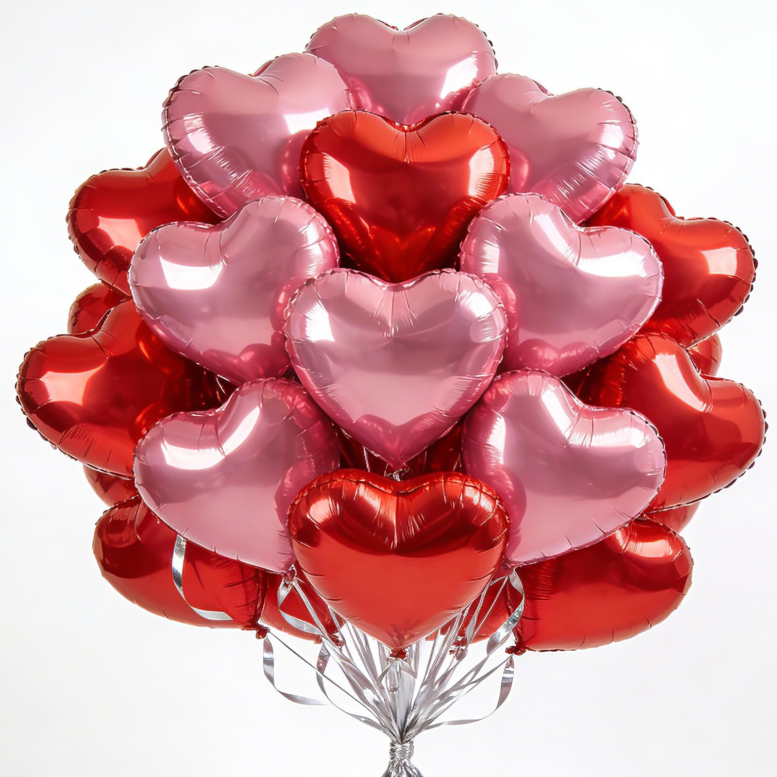 Viaecone 18-inch red heart balloons for romantic Valentine’s Day decor.