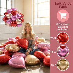 Viaecone pink heart balloons add romantic wedding and anniversary accents