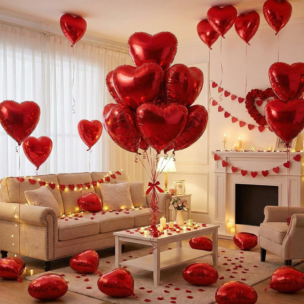Viaecone red heart balloons brighten venues with vibrant color and charm.