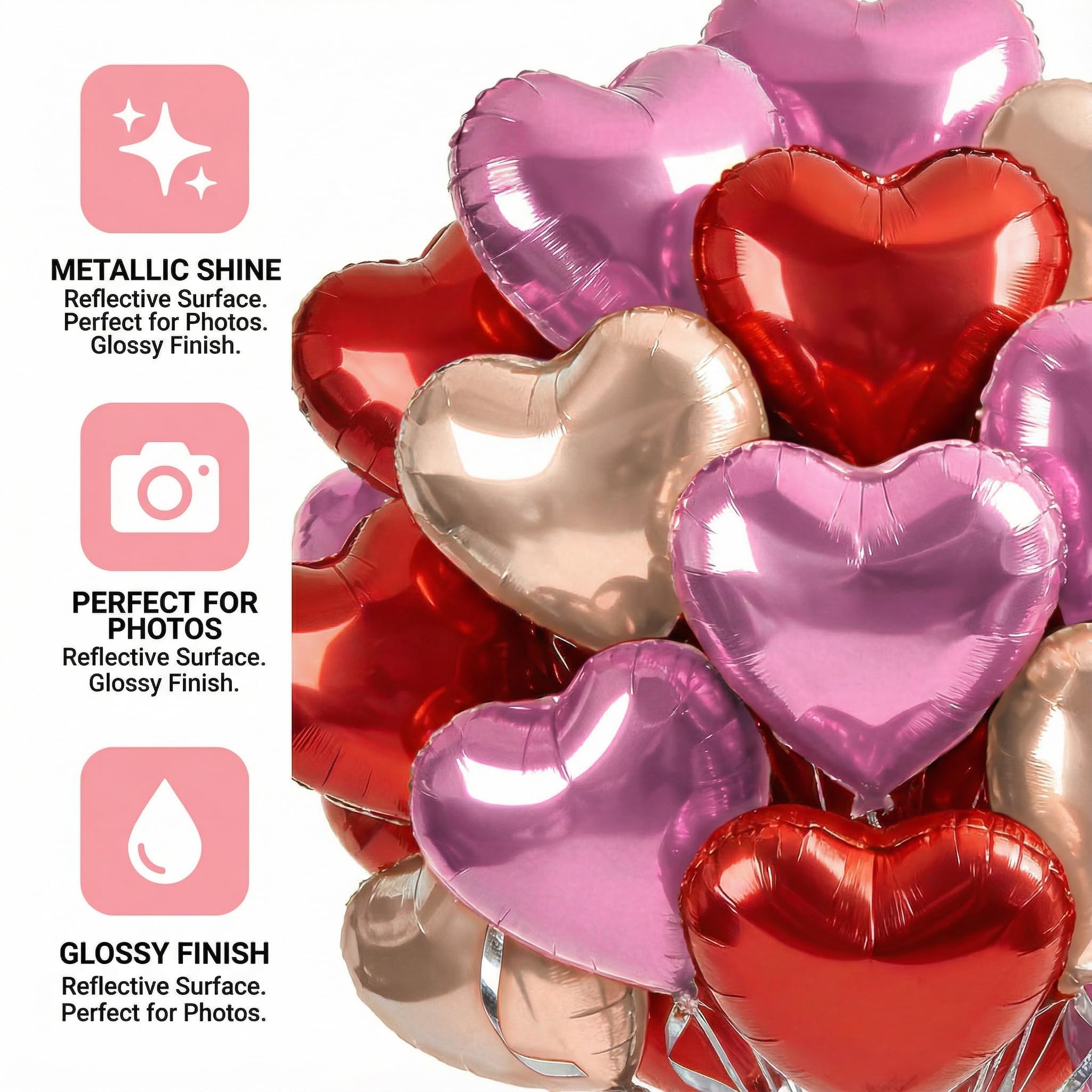 Viaecone heart balloons used as a centerpiece arrangement for tables