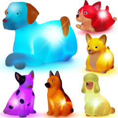 VIBOYLAR six-piece glow dog bath toys for engaging toddler bath time