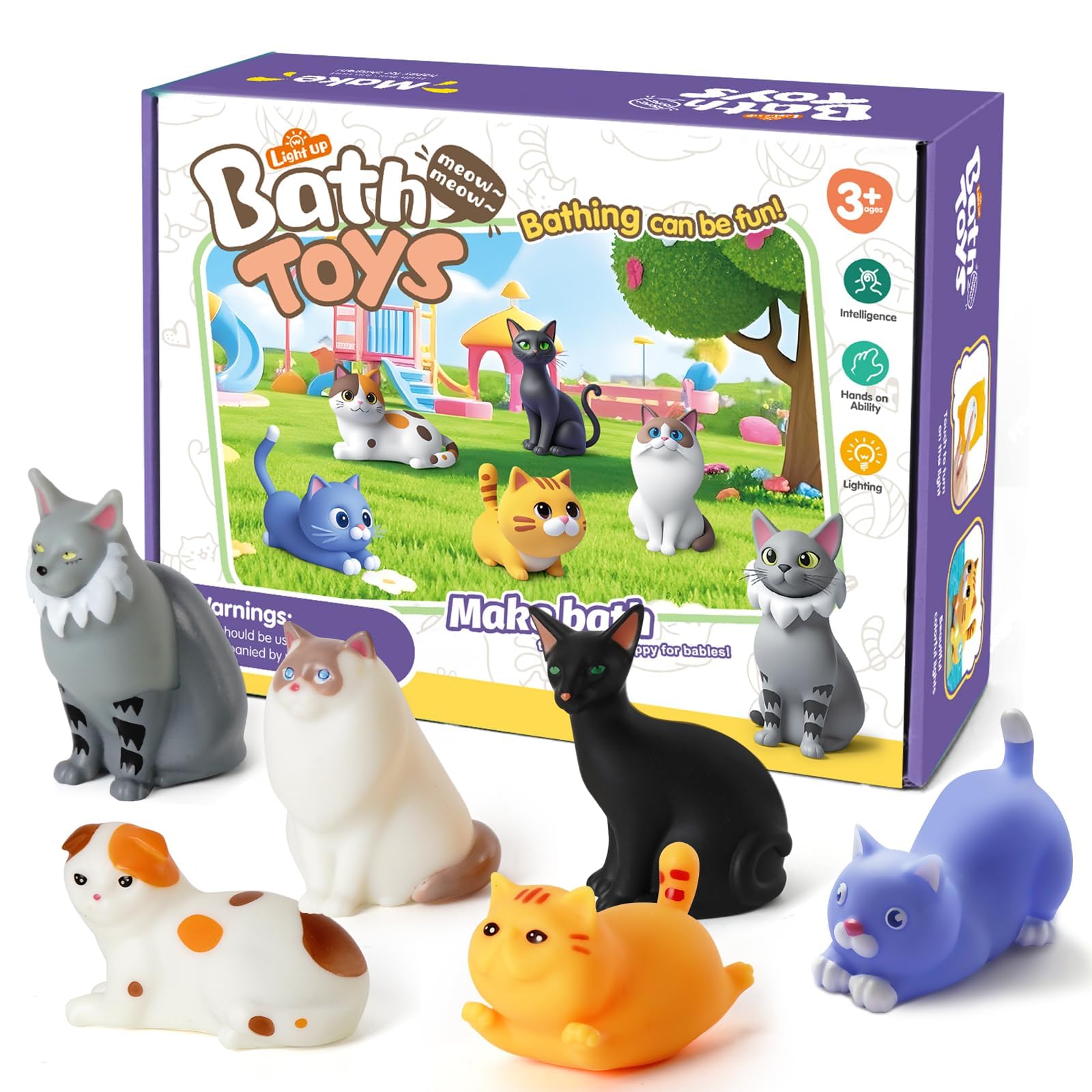 VIBOYLAR color-changing cat toy in water sparks imagination during bath.