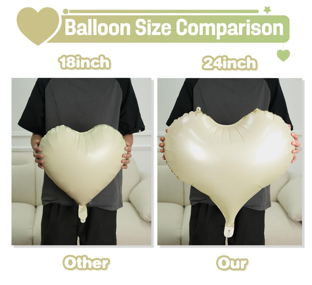 Vibzox 24-inch heart foil balloons create a bold, reusable decor focal point.